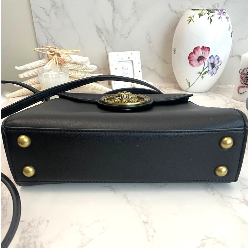 Just Cavalli Black Faux Leather Logo-Buckle Top-Handle / Crossbody EUC - Picture 9 of 9
